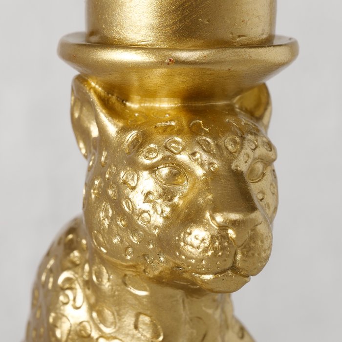 2er Set Kerzenleuchter Leos Leopard Gold – handgearbeitete Deko Kerzenhalter