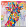 Wandbild auf Leinwand Giraffe 60x60cm bunt