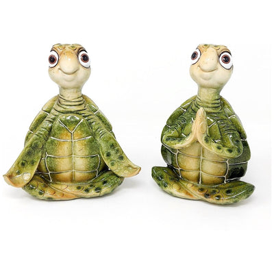 2er Set Dekofiguren Yoga Schildkröten Harry H. 15,5cm