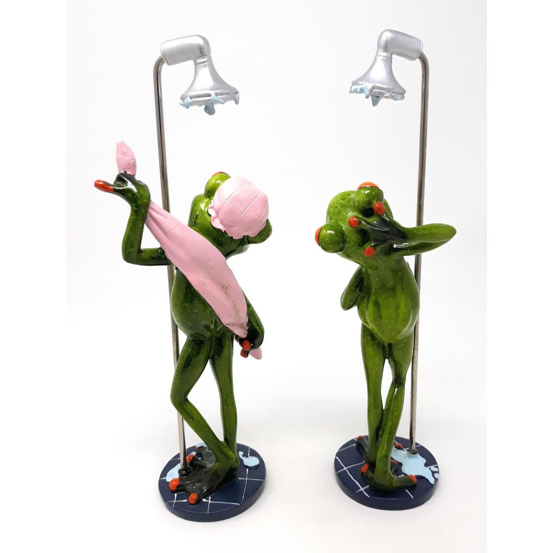 2er Set Dekofiguren Badezimmer Frösche Frosch in der Dusche – Luxurelle-Shop