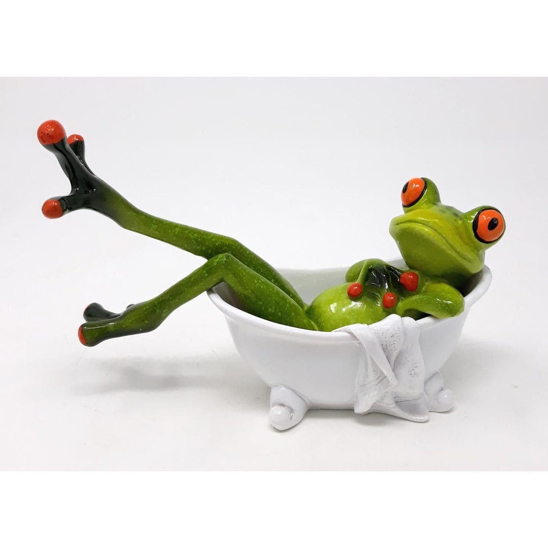 Dekofigur Frosch in Badewanne