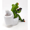 Dekofigur Frosch auf Toilette