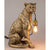 Tischlampe, Leuchte Katze , Löwe sitzend H. 52cm antik gold