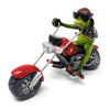 Dekofigur Frosch auf rotem Motorrad Biker