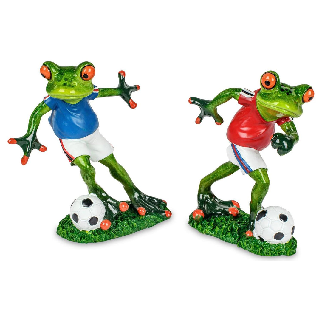 2er Set Dekofiguren Fußball Frösche