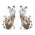 2er Set Dekofiguren Katzen CREAM H. 31cm