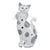 Dekofigur Katze SILVER CIRCLES sitzend H. 27cm