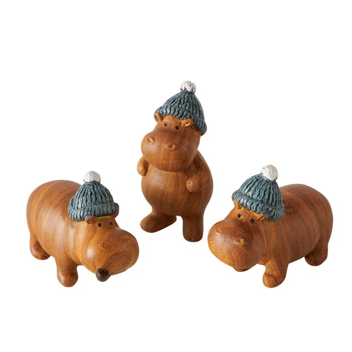 Figur Wilhelmy 3-teilig – Niedliche Nilpferd-Figuren mit Charme