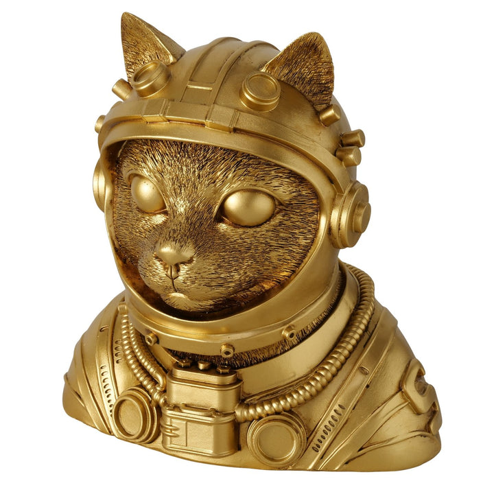 Dekoaufsteller Astronaut Cat – futuristische Katzenfigur in Gold