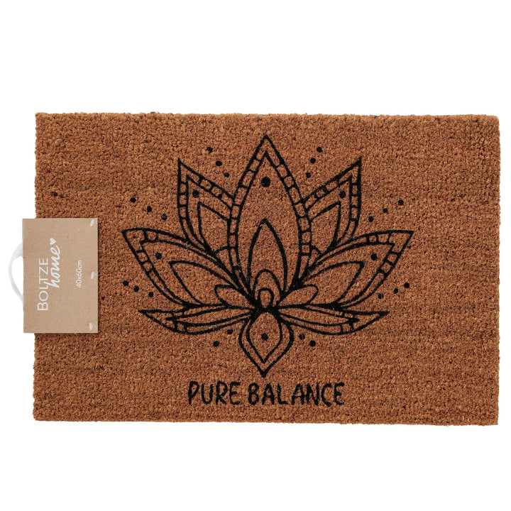 Fußmatte Bali Pure Balance – dekorative Kokos Fußmatte mit Blütenmotiv