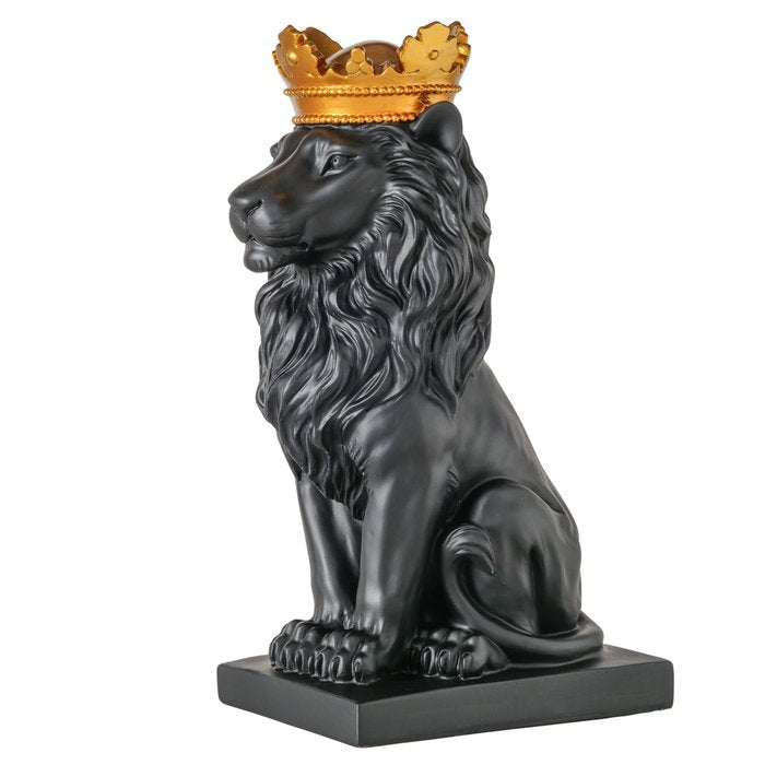 Figur Aslan – Majestätischer Löwe mit goldener Krone
