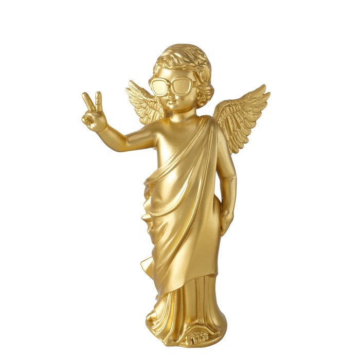 Figur Goldiva – moderner Engel in Gold mit stilvoller Ausstrahlung