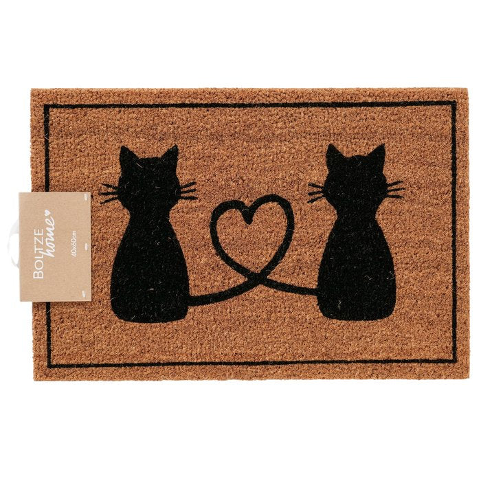 Fußmatte Katzenliebe – dekorative Kokos Fußmatte mit Katzenmotiv
