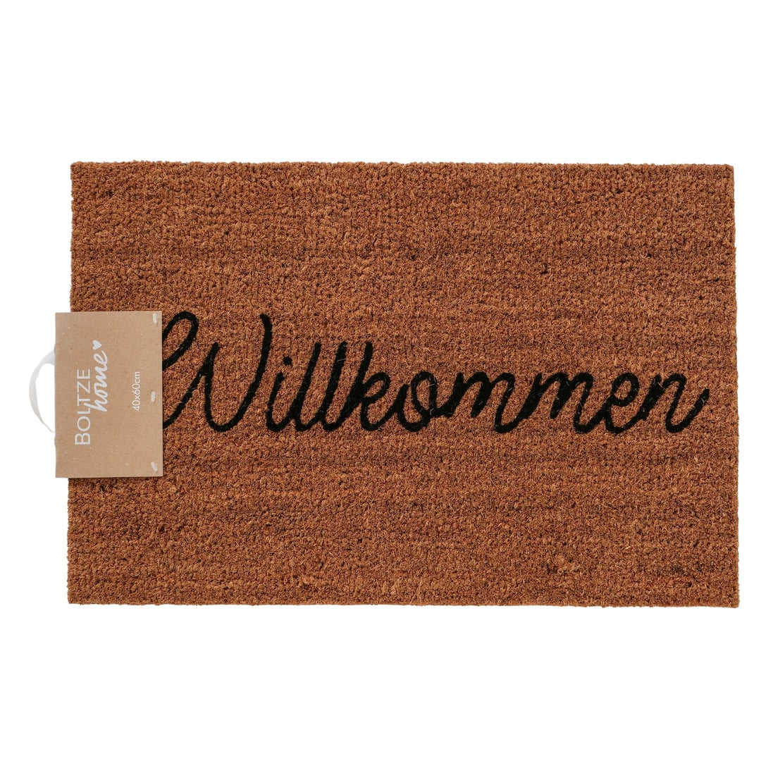 Fußmatte Willkommen – klassische Kokos Fußmatte mit Schriftzug