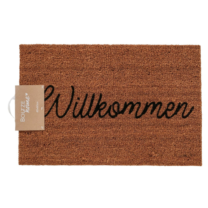 Fußmatte Willkommen – klassische Kokos Fußmatte mit Schriftzug