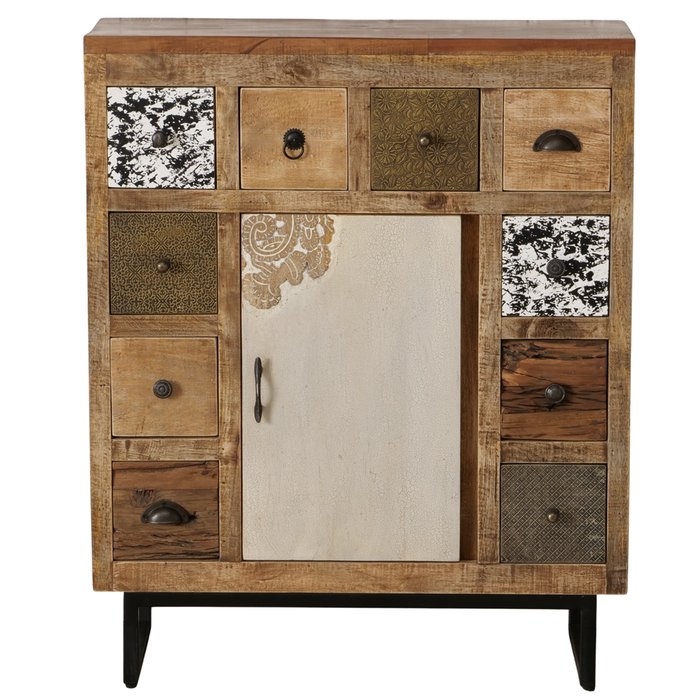 Schrank Gredoli aus Mango und recyceltem Holz im Usedlook
