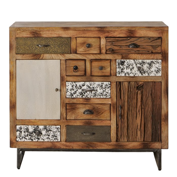 Schrank Gredoli aus Mango und recyceltem Holz im Usedlook