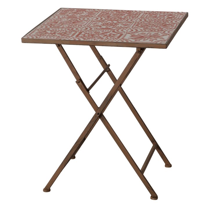 Gartenmöbelset Rosso 3 teilig aus Metall und Keramik