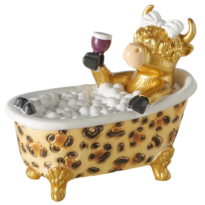 Dekoaufsteller Viviana 2er Set – handgefertigte Tierfiguren in Badewanne aus Kunstharz