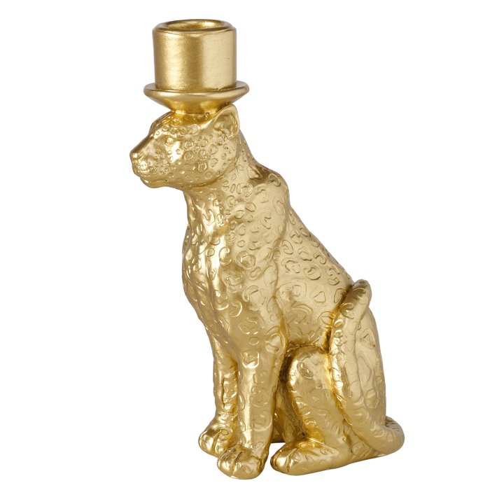 2er Set Kerzenleuchter Leos Leopard Gold – handgearbeitete Deko Kerzenhalter