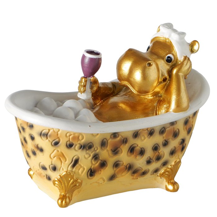 Dekoaufsteller Viviana 2er Set – handgefertigte Tierfiguren in Badewanne aus Kunstharz