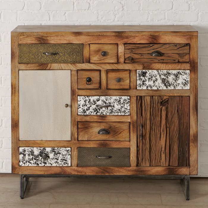 Schrank Gredoli aus Mango und recyceltem Holz im Usedlook