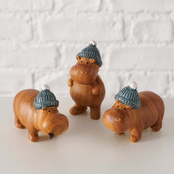 Figur Wilhelmy 3-teilig – Niedliche Nilpferd-Figuren mit Charme