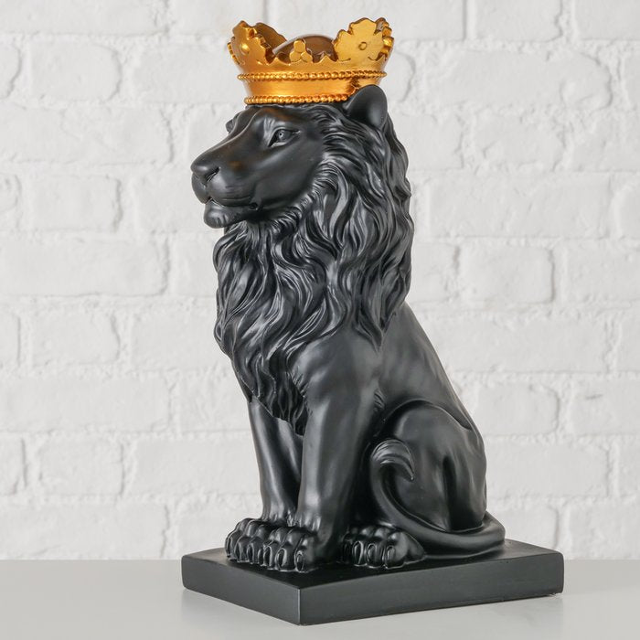 Figur Aslan – Majestätischer Löwe mit goldener Krone