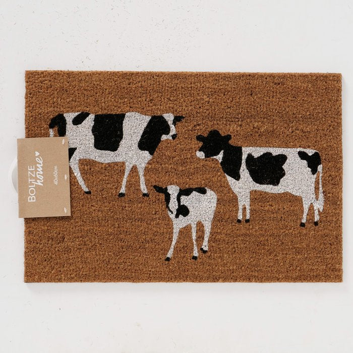 Fußmatte Kuh – dekorative Kokos Fußmatte mit Bauernhof Motiv
