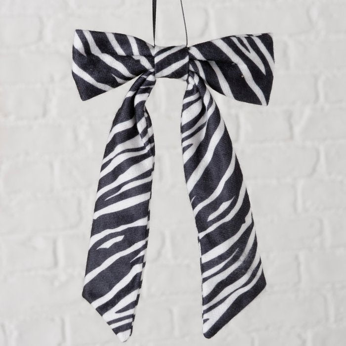 Dekoanhänger Animal Zebra Schleife, handgearbeitet, 24 cm breit