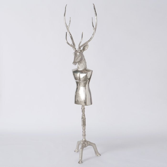 Figur Georgous – imposanter Hirsch in edlem Silber-Finish