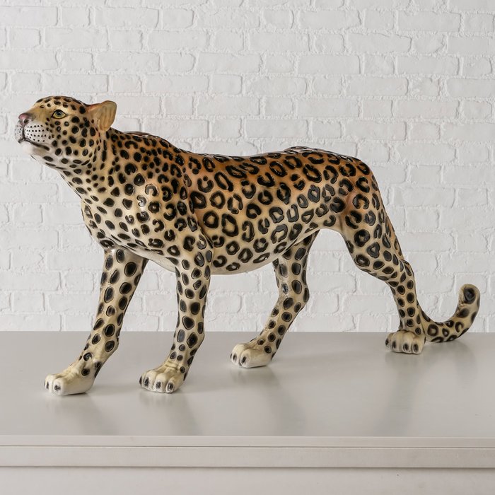 Figur Leono – Majestätischer Leopard im Ethno-Stil