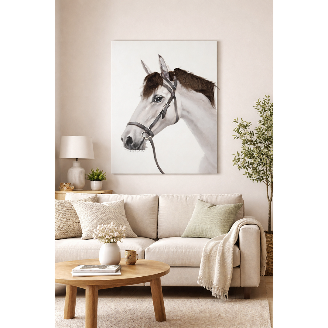 Bild Pferd Art with Real Touch / Leinwandbild mit echtem Haareffekt