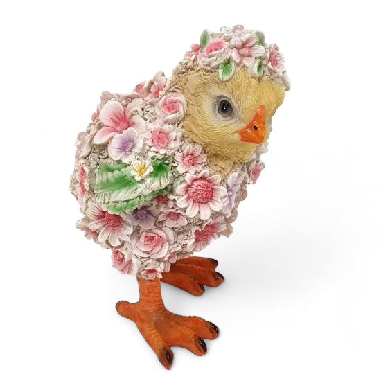 Blumenküken aus Kunstharz, 13,5 cm hoch, liebevolle Frühlingsdekoration