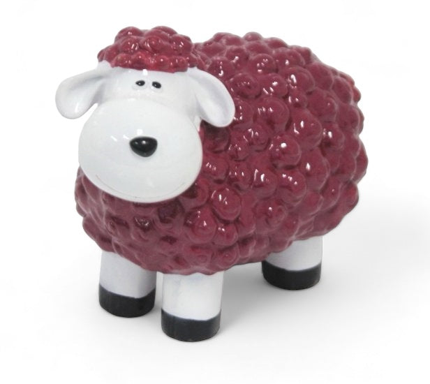 Lustiges Deko Schaf Brombeer aus Kunstharz – fröhliche Tierfigur für Haus und Garten