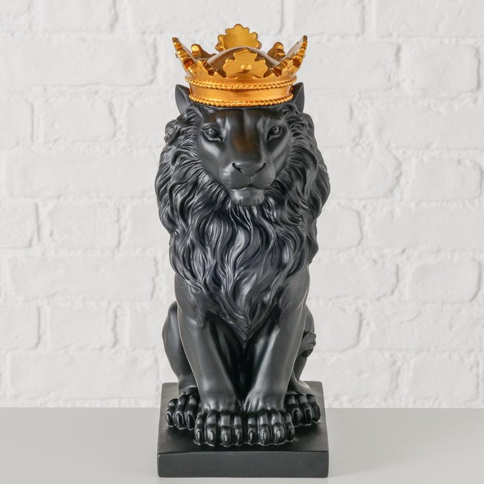 Figur Aslan – Majestätischer Löwe mit goldener Krone