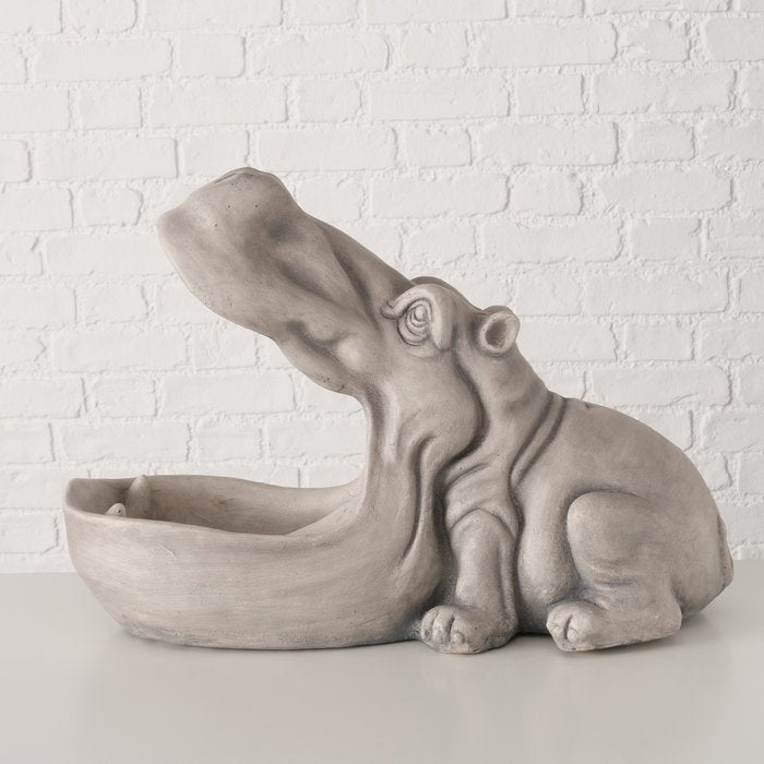 Figur Hippo – Handgearbeitetes Nilpferd im natürlichen Stein-Look
