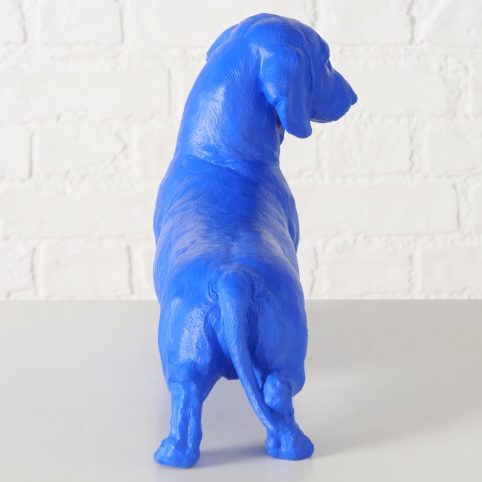 Figur Wuffy – moderner Dackel in elegantem Matt-Blau