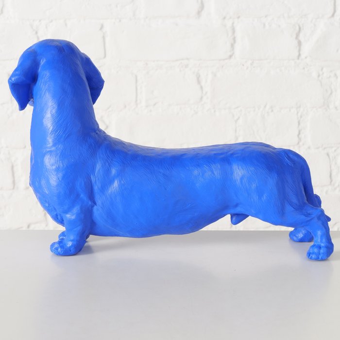 Figur Wuffy – moderner Dackel in elegantem Matt-Blau