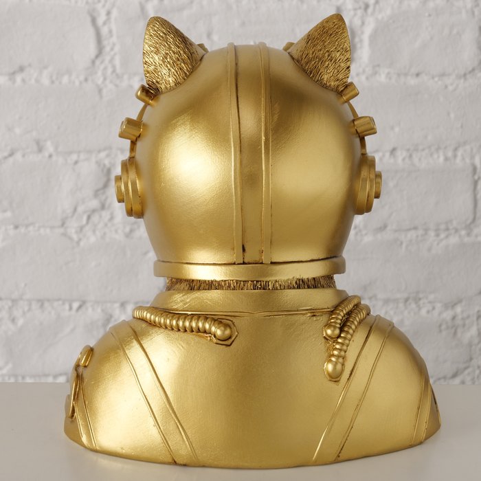 Dekoaufsteller Astronaut Cat – futuristische Katzenfigur in Gold