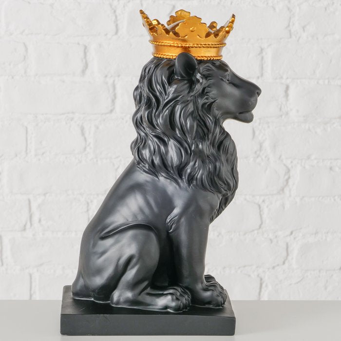 Figur Aslan – Majestätischer Löwe mit goldener Krone