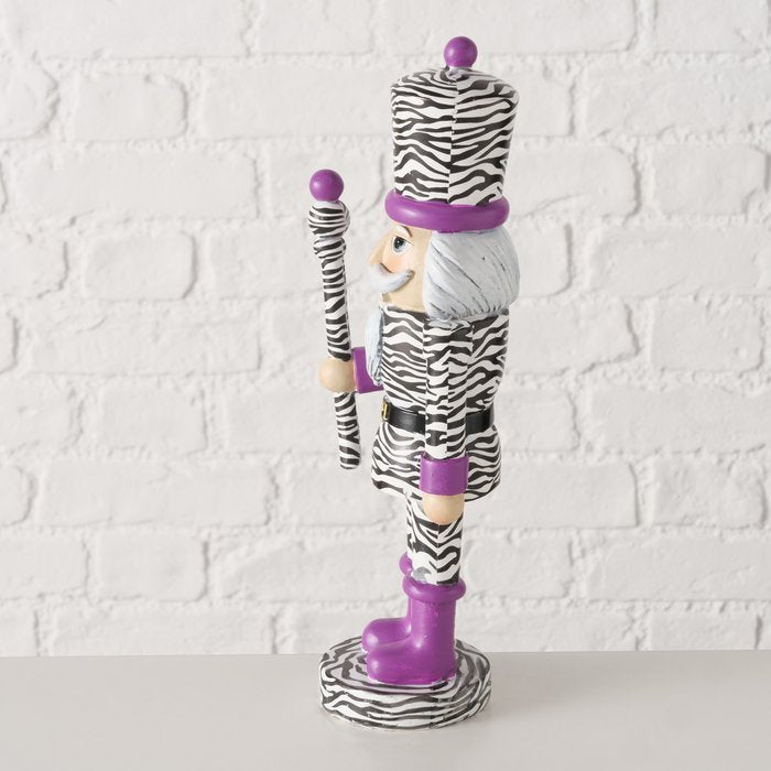 Nussknacker Zebra Design aus Kunstharz, handgemalt, 30,5 cm hoch