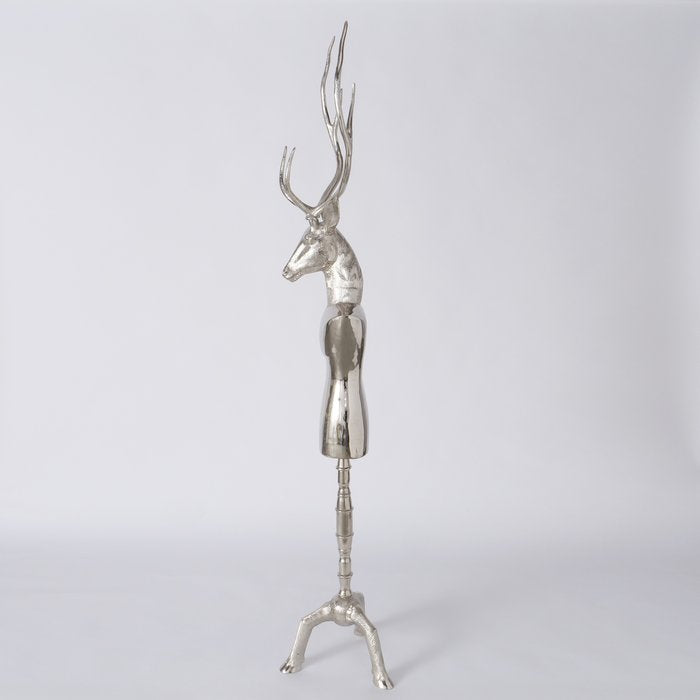 Figur Georgous – imposanter Hirsch in edlem Silber-Finish
