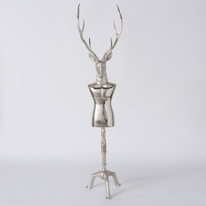 Figur Georgous – imposanter Hirsch in edlem Silber-Finish