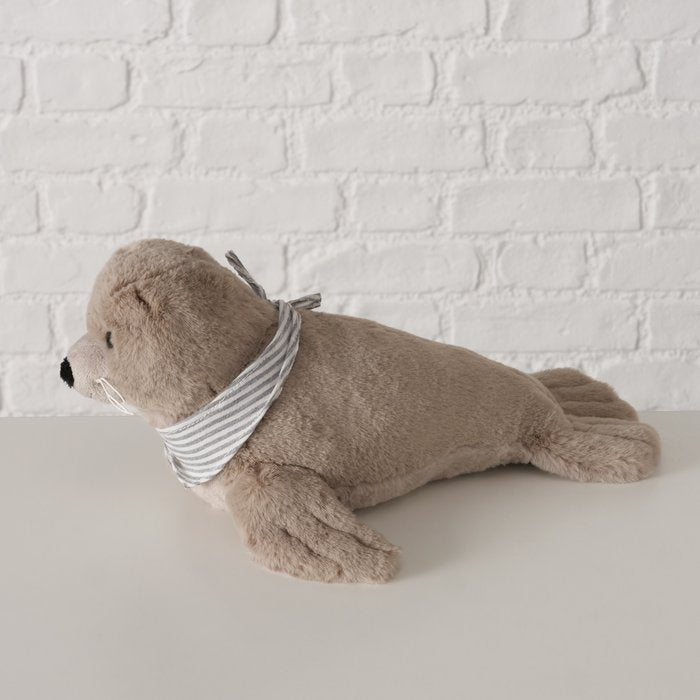 Kuscheltier Daria – weicher Seehund aus Plüsch in Braun Grau