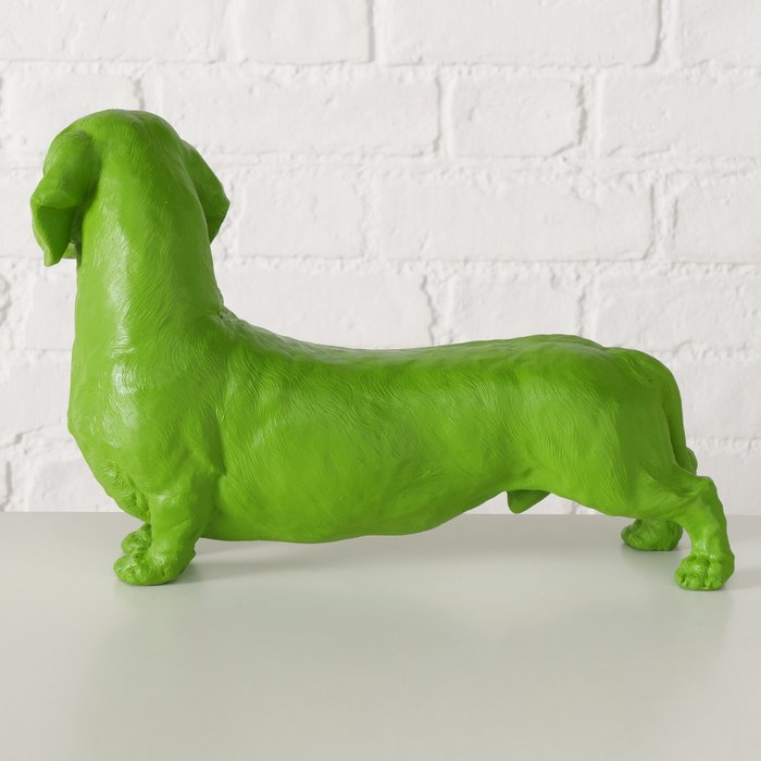 Figur Wuffy – Moderner Dackel in lebendigem Grün