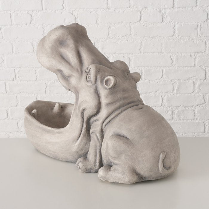 Figur Hippo – Handgearbeitetes Nilpferd im natürlichen Stein-Look
