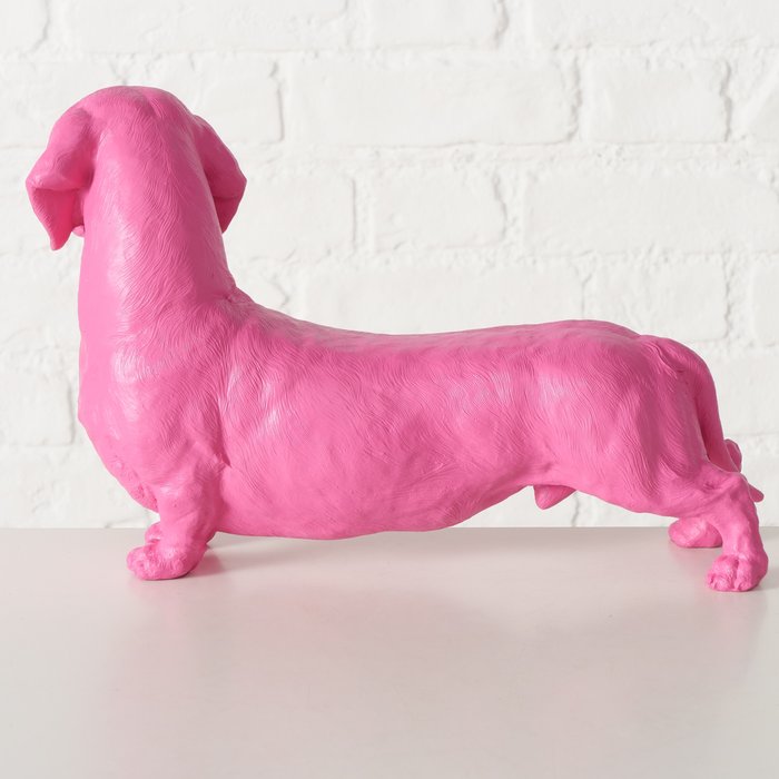 Figur Wuffy – moderner Dackel in trendigem Matt-Pink