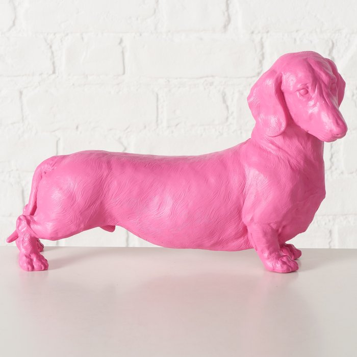 Figur Wuffy – moderner Dackel in trendigem Matt-Pink