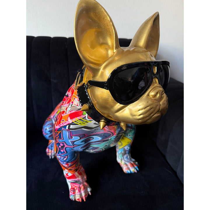 Street Art Bulldogge mit Brille – Groß, Cool, Kreativ